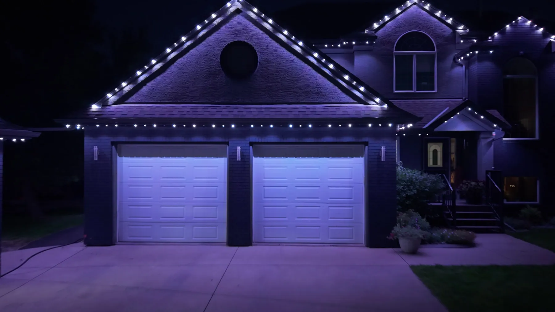 The same house lit in everyday white